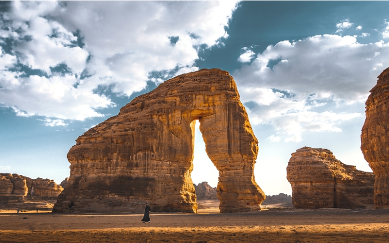The famous elephant rock in Al Ula, Saudi Arabia
