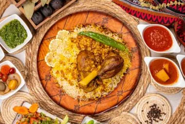 Turkish kebabs served with local spices