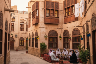 Traditional Saudi guesthouse gathering