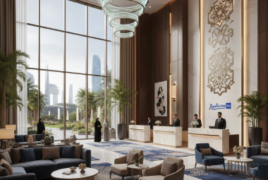 Radisson Blu hotel lobby in Saudi Arabia